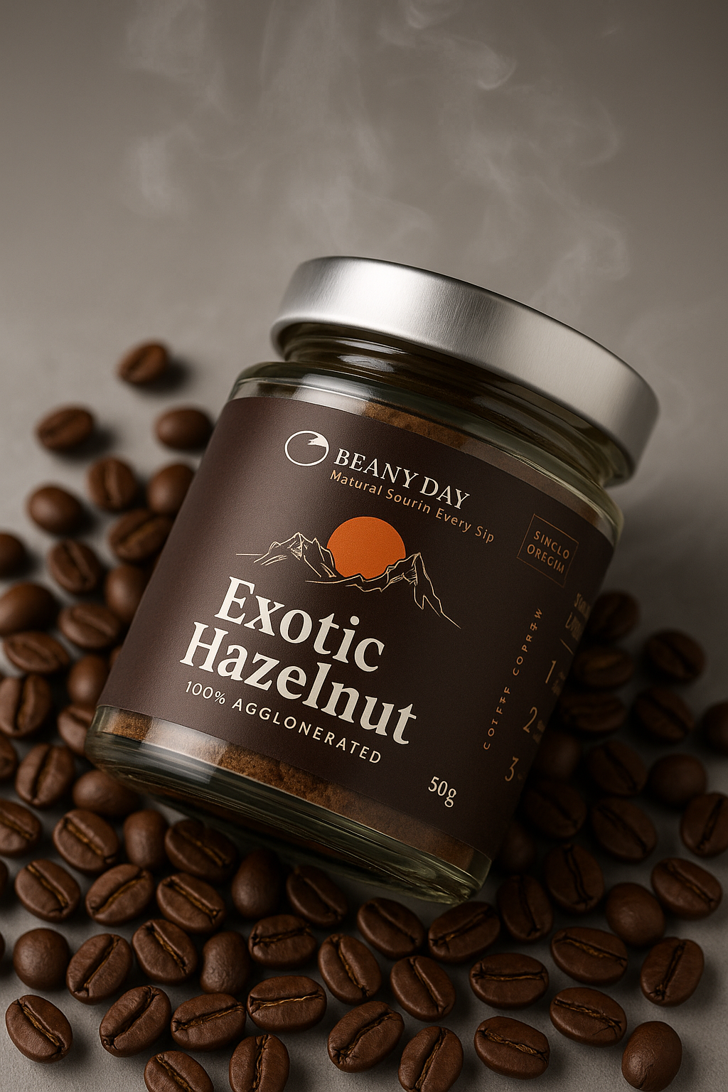 Exotic Hazelnut – 100% Agglomerated Instant Coffee (50g)