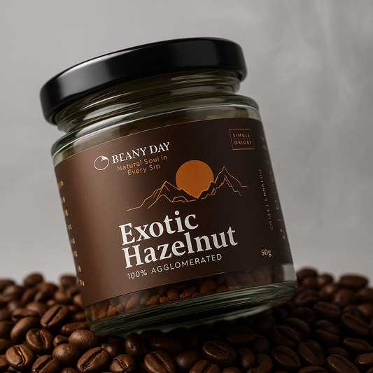 Exotic Hazelnut – 100% Agglomerated Instant Coffee (50g)