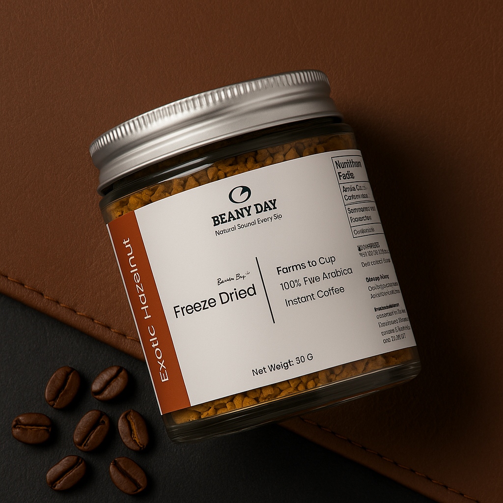 Premium Exotic Hazelnut – Freeze-Dried Instant Coffee (50g)